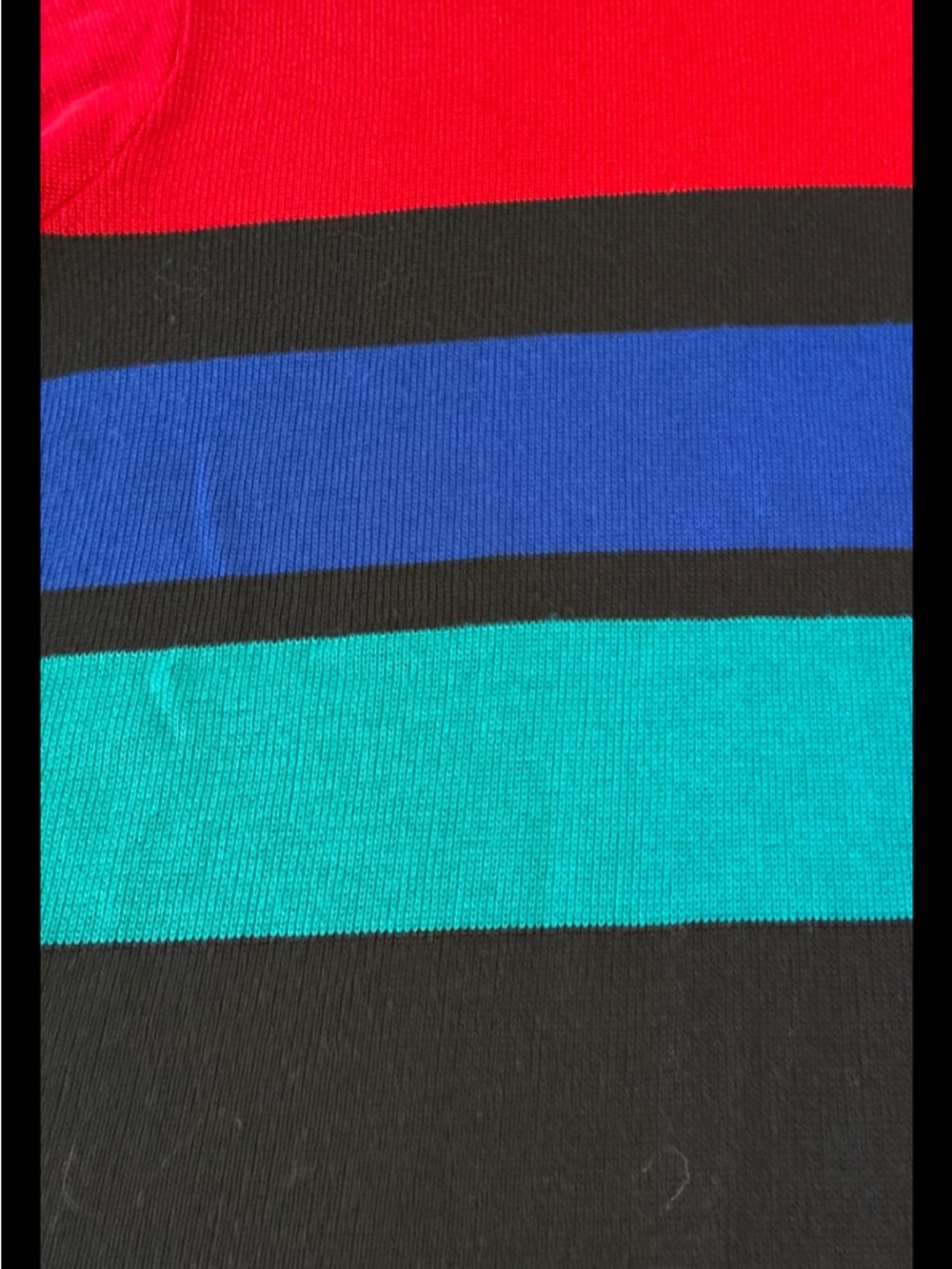 Leslie Fay Red Crewneck Sweater with Black Collar - Picture 14 of 15
